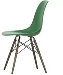Vitra - Eames Plastic Side Chair DSW RE, Ahorn dunkel / smaragd (Filzgleiter basic