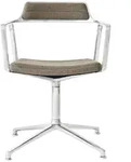 Vipp - 452 Swivel Drehstuhl auf Gleitern, Aluminium poliert / dark sand