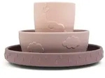 Done by Deer - Silikon Stick & Stay Dinner Set, Friends, powder (3er-Set)