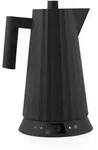 Alessi - Pliss&eacute; Wasserkocher mit Temperaturregelung 1,7 l, schwarz