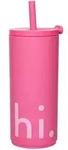 Design Letters - Hi Travel Trinkhalm-Becher, 0.5 l, cherry pink