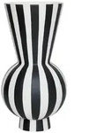 OYOY - Toppu Vase, &Oslash; 14,5 x H 28 cm, wei&szlig; / schwarz