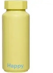 Design Letters - AJ Thermosflasche Hot & Cold 0,5 l, Happy / gelb...