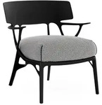 Kartell - A.I. Outdoor Lounge Chair, schwarz / wei&szlig;-schwarz (Stoff Twill)