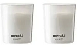 Meraki - Duftkerze, &Oslash; 6 cm, White garden (2er-Set)