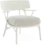 Kartell - A.I. Outdoor Lounge Chair, wei&szlig; / wei&szlig;-beige (Stoff Twill)