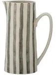 Bloomingville - Begonia Krug, grau / beige, gestreift