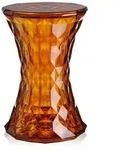 Kartell - Stone Beistelltisch und Hocker, bernsteinfarben
