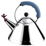 Alessi - Wasserkessel 9093 'Bird Kettle', poliert / hellblau