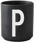 Design Letters - AJ Porzellan Becher P, schwarz