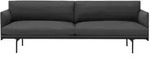 Muuto - Outline Sofa 3-Sitzer, dunkelgrau (Remix 163) / schwarz