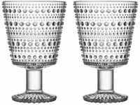 Iittala - Kastehelmi Trinkglas mit Fuß 26 cl, klar (2er-Set)
