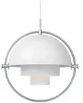 GUBI - Multi-Lite Pendelleuchte &Oslash; 36 cm, Chrom / wei&szlig;