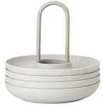 Zone Denmark - Singles Eierbecher mit Halter, warm grey (4er-Set)