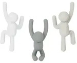 Umbra - Buddy Wandhaken 3er-Set, grau / taupe / wei&szlig;