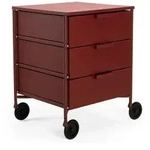 Kartell - Mobil Container mit Rollen, 3 Schubladen, pflaume matt