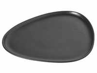 LindDNA - Curve Stoneware Dinner Teller, 30 x 26 cm, schwarz