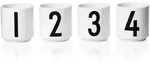 Design Letters - Porzellan Mini-Becher (4er-Set), wei&szlig;