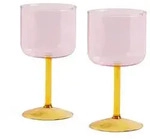 HAY - Tint Weinglas, pink / gelb (2er-Set)