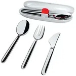 Alessi - Food &agrave; Porter Reisebesteck mit Etui, Edelstahl (4-tlg.)