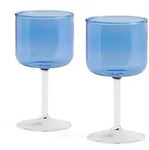 HAY - Tint Weinglas, blau / klar (2er-Set)