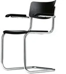 Thonet - S 43 F Stuhl, Chrom / Buche schwarz gebeizt (TP 29)