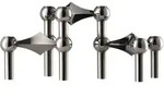 STOFF Nagel - Kerzenhalter, schwarz / chrom (3er-Set)