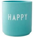 Design Letters - AJ Favourite Porzellan Becher, Happy / aqua