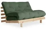Karup - Roots Schlafsofa, 140 x 200 cm, Kiefer natur / olivgr&uuml;n (756)