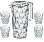 Koziol - Crystal Kanne 1.6 l mit 4 Becher, crystal clear