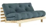 Karup - Roots Schlafsofa, 160 x 200 cm, Kiefer natur / petrolblau (757)
