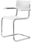 Thonet - S 43 F Stuhl, Chrom / Buche wei&szlig; lasiert (TP 200)
