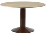 Muuto - Midst Esstisch, &Oslash; 120 cm, Eiche ge&ouml;lt / dunkelrot