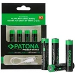Patona Premium USB-C 4x AAA Micro rechargeable batteries Lithium 750mWh 1.5V