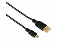 Hama Micro-USB-Kabel, verdrehsicher, vergoldet 0,75 m schwarz