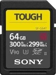 Sony SF64TG, Sony Tough SDXC Class 10, UHS-II, U3, V90, 300 MB/s 64 GB Sony SF64TG, Sony Tough SDXC Class 10, UHS-II, U3, V90, 300 MB/s 64 GB