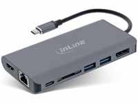 Inline 33277, Inline 7in1 USB Typ-C Dockingstation, HDMI, DisplayPort, USB 3.2, SD