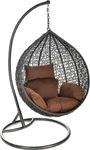 Home Deluxe Polyrattan H&auml;ngesessel mit Gestell CIELO - Grau/Braun