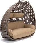 Home Deluxe Polyrattan H&auml;ngesessel nur Korb und Kissen TWIN - Braun