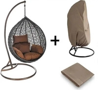 Home Deluxe Polyrattan H&auml;ngesessel mit Regenabdeckung CIELO - Grau/Braun