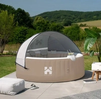 Home Deluxe Outdoor Whirlpool SPLASH inkl. Abdeckung - &Oslash;208 cm 6 Personen Beige