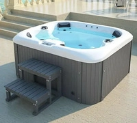 Home Deluxe Outdoor Whirlpool mit Treppe und Thermoabdeckung SEA STAR 180 x 160...