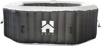 Home Deluxe Outdoor Whirlpool DROP inkl. Abdeckung - ⌀185 cm Schwarz f&uuml;r 6
