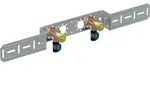 Geberit FlowFit Anschlusswinkel 90 Grad vormontiert 2-fach bleifreier Rotguss