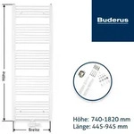 Badheizk&ouml;rper Buderus Logatrend Therm direct Standardanschluss 600 mm x 1500 mm