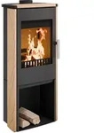 HAAS+SOHN Kaminofen MONTEGROTTO II 305.15-ST perl-schwarz Woodstone mit Holzfach 7 kW