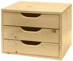 Dema Universal Schubladenbox Holz / Holzbox SB3 mit 3 Schubladen Nachttisch 40617