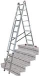 Krause Corda Vielzweckleiter 3x9 Sprossen Mehrzweckleiter mit Treppenfunktion 033390