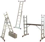 Krause Corda Alu Leiter-Ger&uuml;st Multiger&uuml;st Stehleiter 2x6 Sprossen Klappleiter