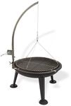 Dema Edelstahl Schwenkgrill Holzkohlegrill 3-beinig &Oslash; 55 cm Grillrost Feuerschale